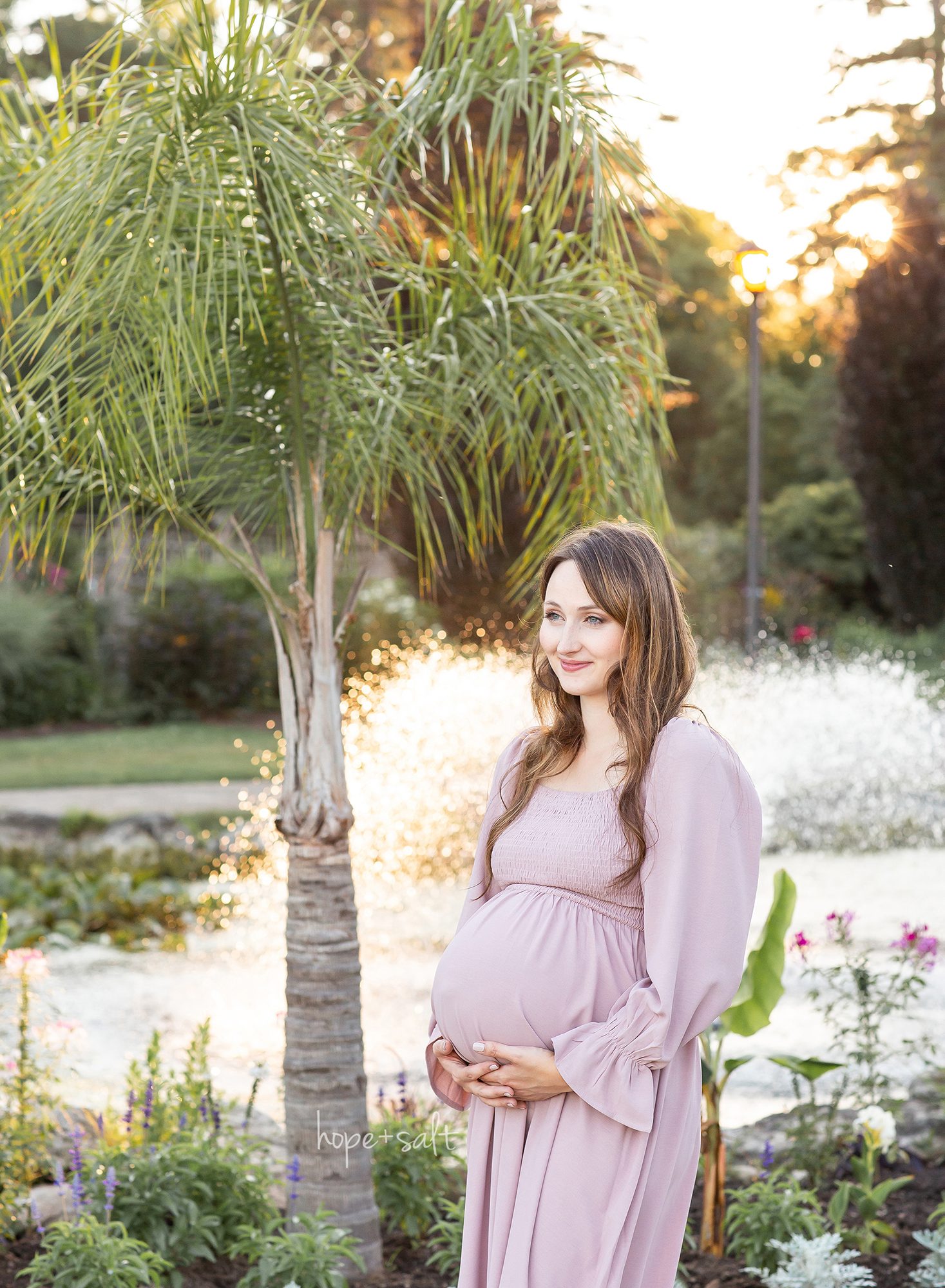 outdoor maternity family session at outdoor tropical flower rose garden_oakville newborn photographer hope + salt