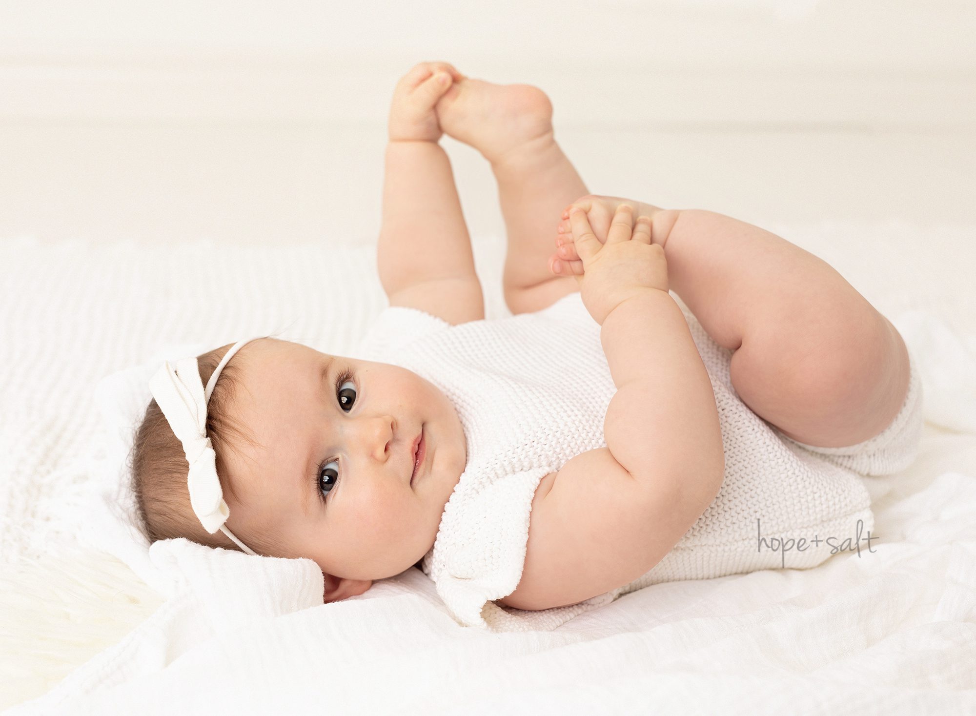 simple natural studio sitter session for baby girl N_oakville newborn photographer