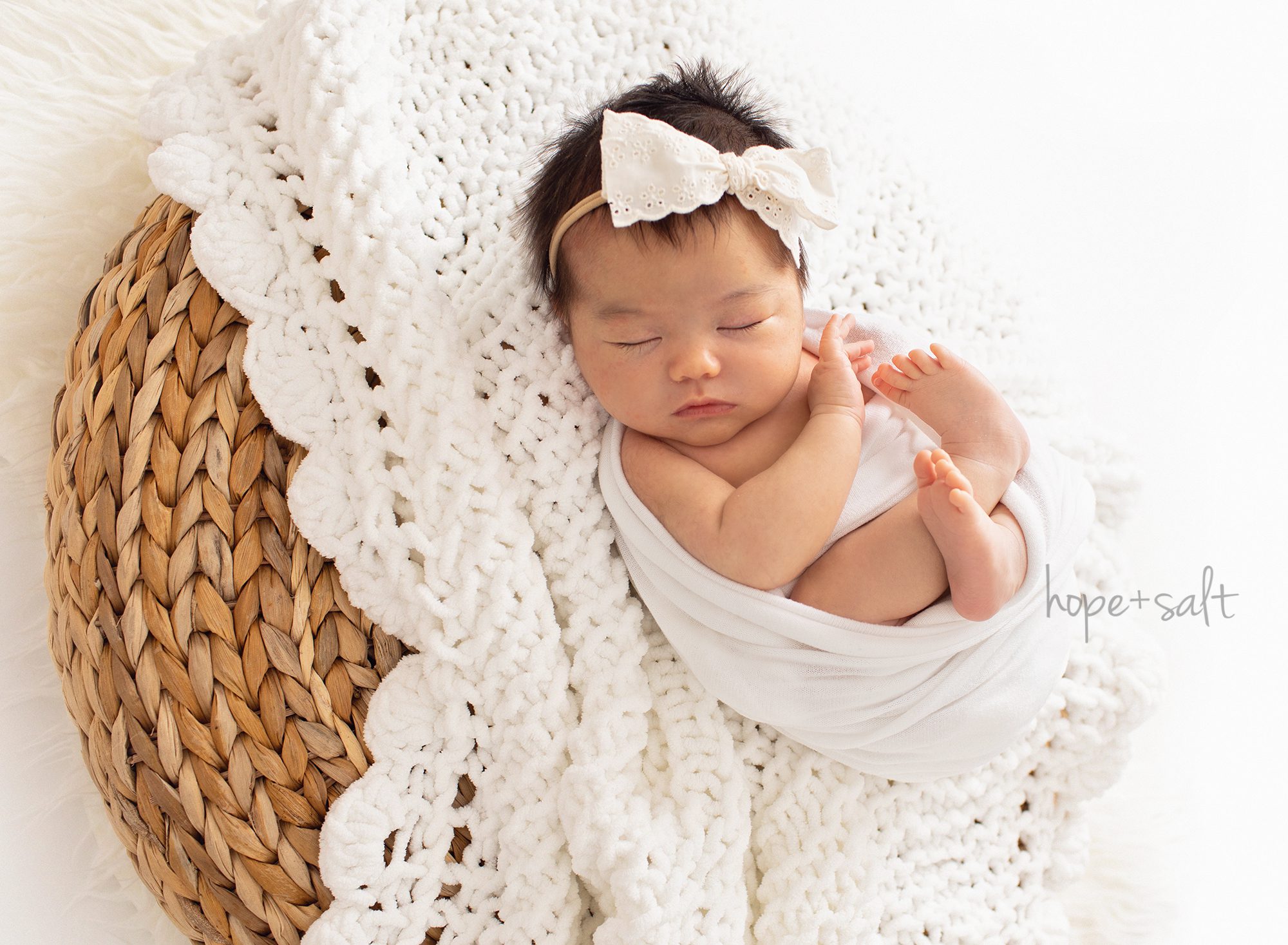 Natural Vintage Boho Studio Newborn Session for baby girl R 2021 by Milton ontario baby photographer hope and salt